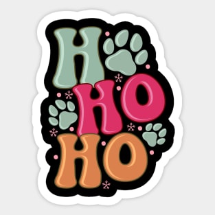 HO HO HO Cute Dog Lover Christmas Sticker